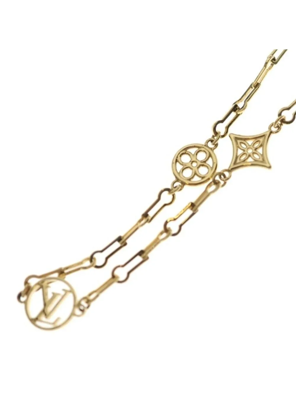 Louis Vuitton Collier Forever Young Monogram Motif Chain Necklace Gold